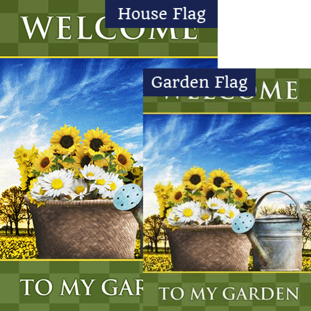 Welcome To My Garden Flowers Flags Set (2 Pieces)