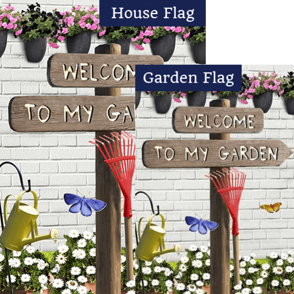 This Way To My Garden Flags Set (2 Pieces)