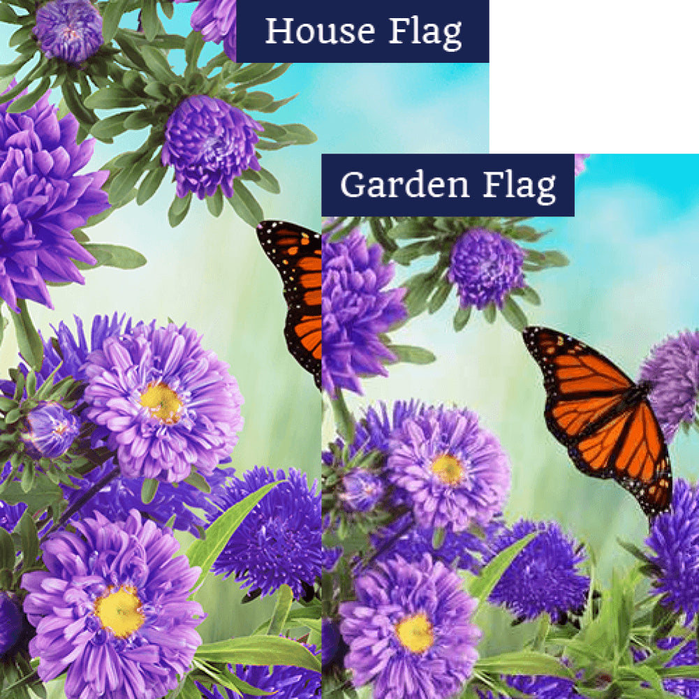 Asters And Monarch Flags Set (2 Pieces)