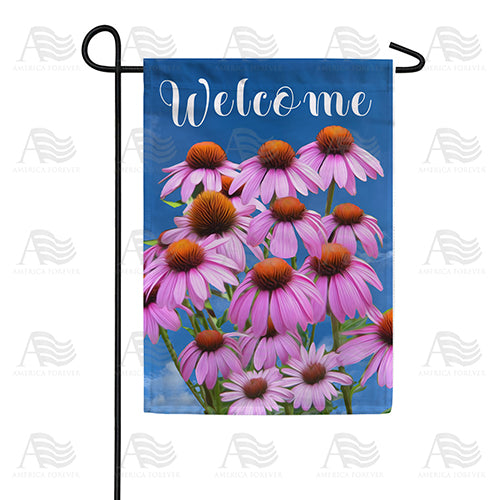 Coneflower Welcome Double Sided Garden Flag