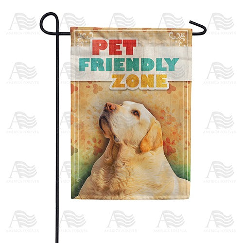 Pet Friendly Zone - Yellow Lab Double Sided Garden Flag