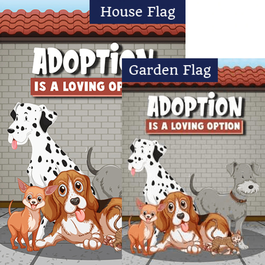 Don't Shop, Adopt! Double Sided Flags Set (2 Pieces)