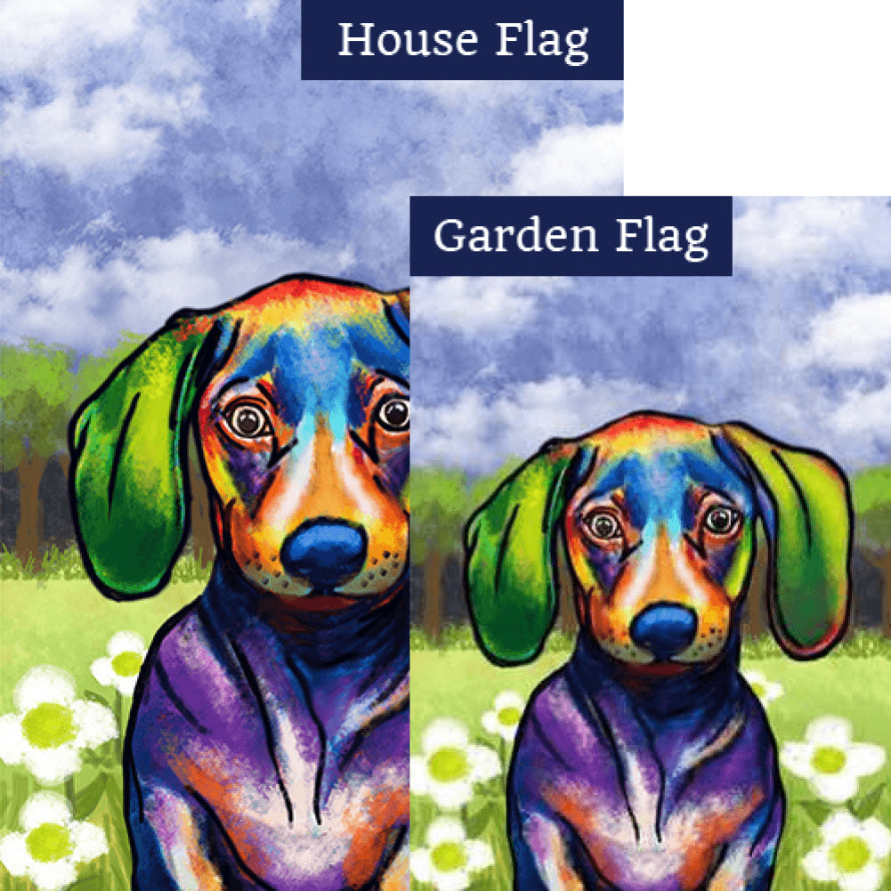 Fluorescent Dog Double Sided Flags Set (2 Pieces)