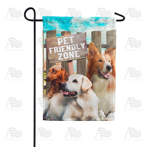 Pet Friendly Zone - Dog Trio Double Sided Garden Flag
