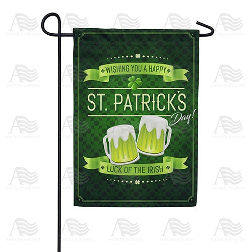 Green Beer Cheers Double Sided Garden Flag
