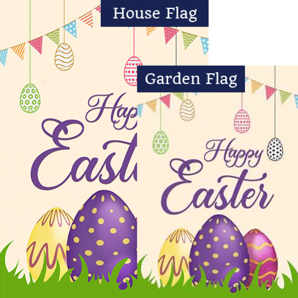 Easter Party Double Sided Flags Set (2 Pieces)