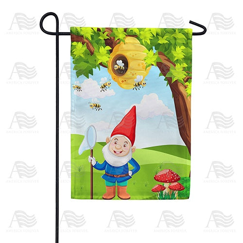 Bee Keeper Gnome Double Sided Garden Flag