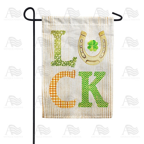 Lucky St. Patrick's Day Horseshoe Double Sided Garden Flag