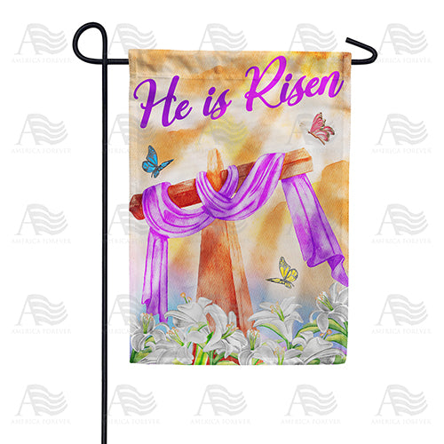 He Is Risen Above Double Sided Garden Flag