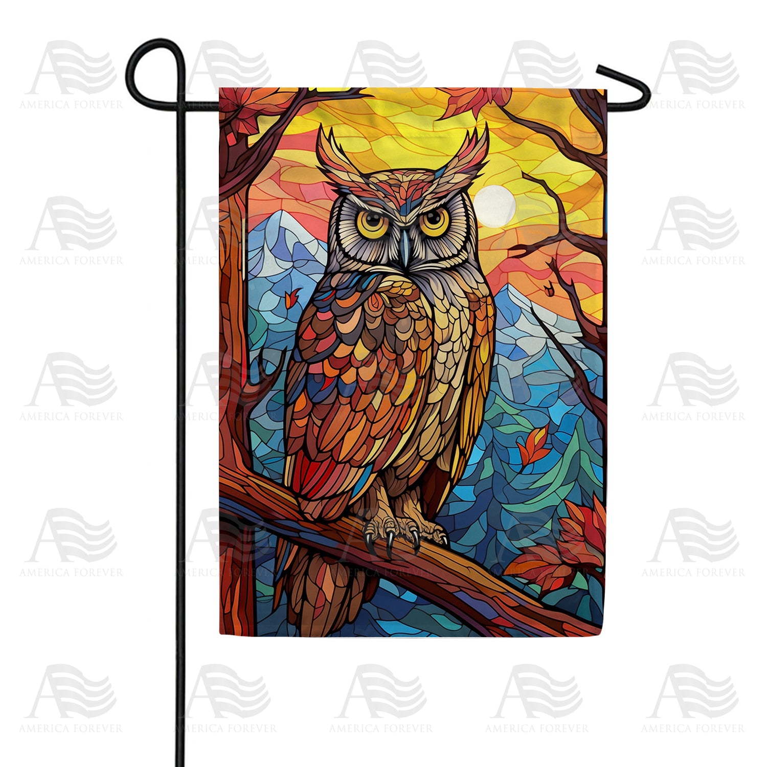 Luminous Owl Double Sided Garden Flag
