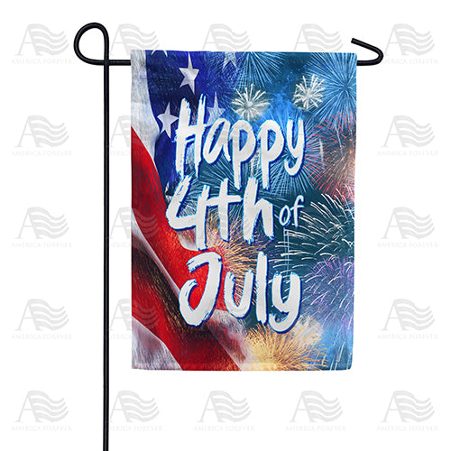 Happy 4th of July Double Sided Garden Flag