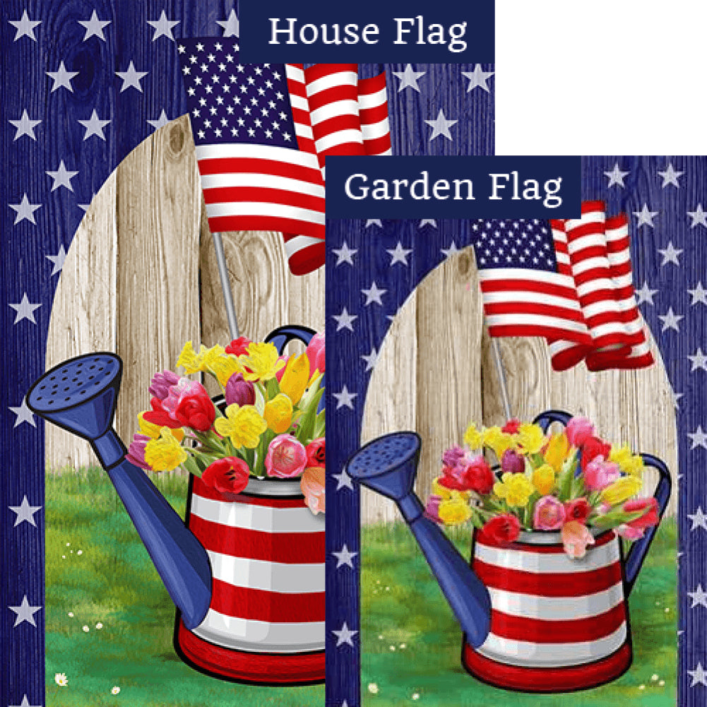 AmeriCAN Flowers Flags Set (2 Pieces)