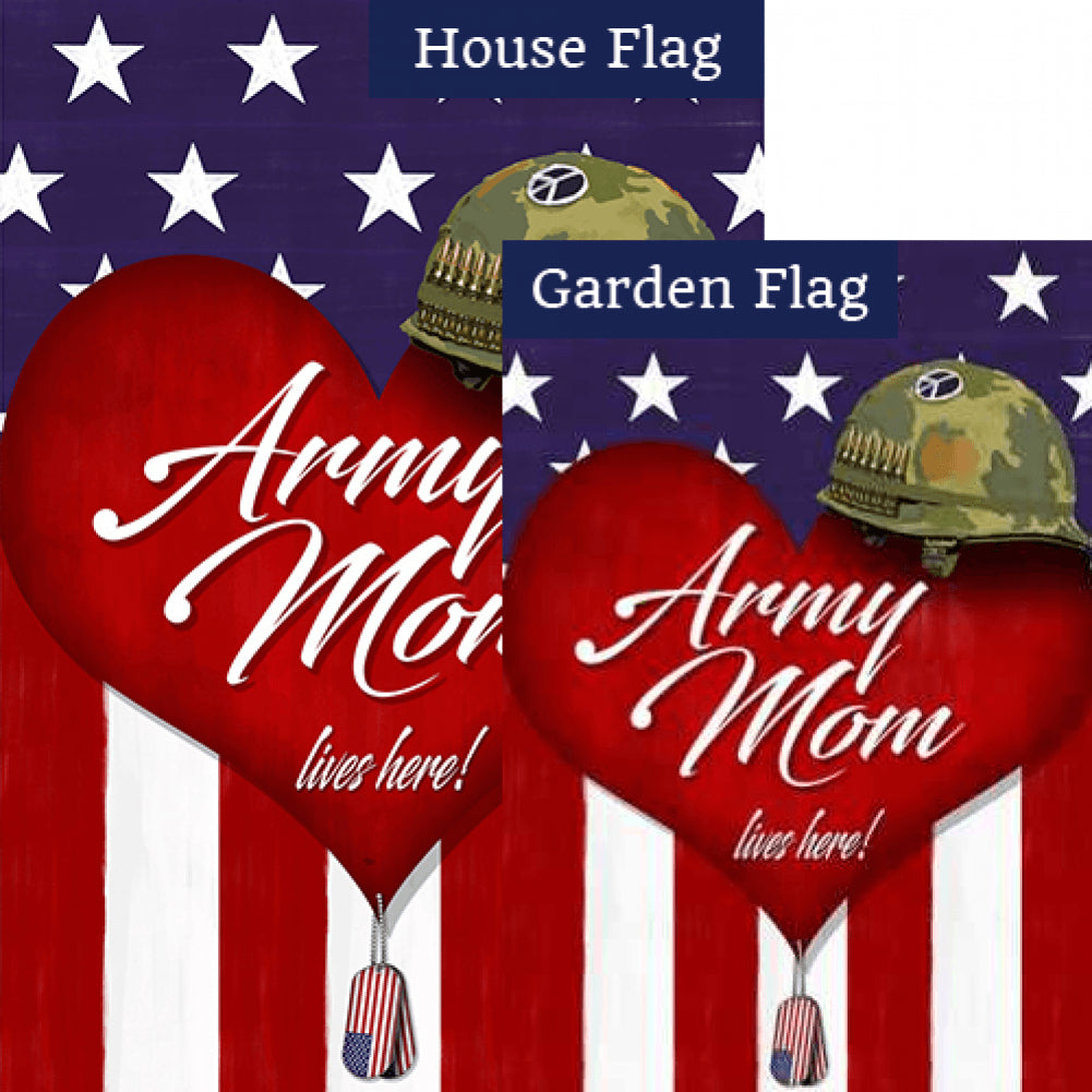 Army Mom Lives Here! Flags Set (2 Pieces)