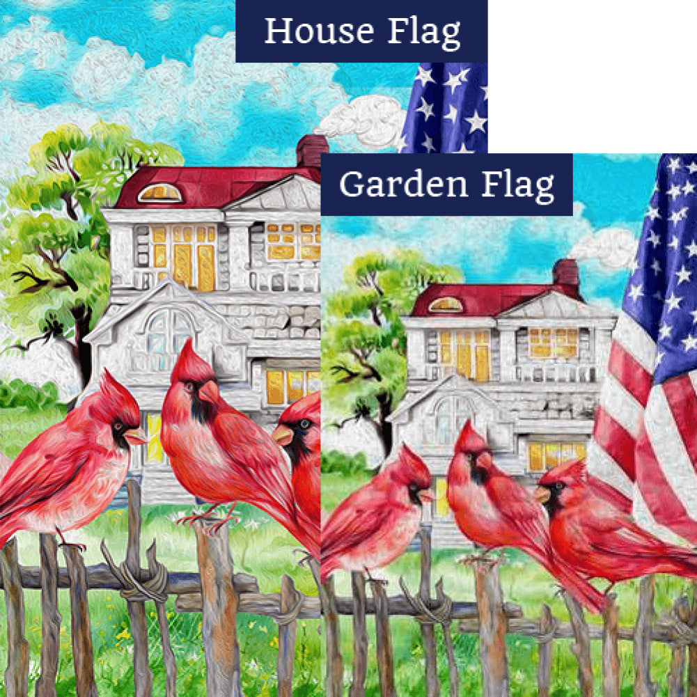 Patriotic Cardinals Flags Set (2 Pieces)