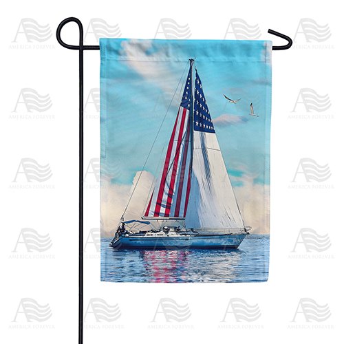 Sailing On Crystal Blue Water Double Sided Garden Flag