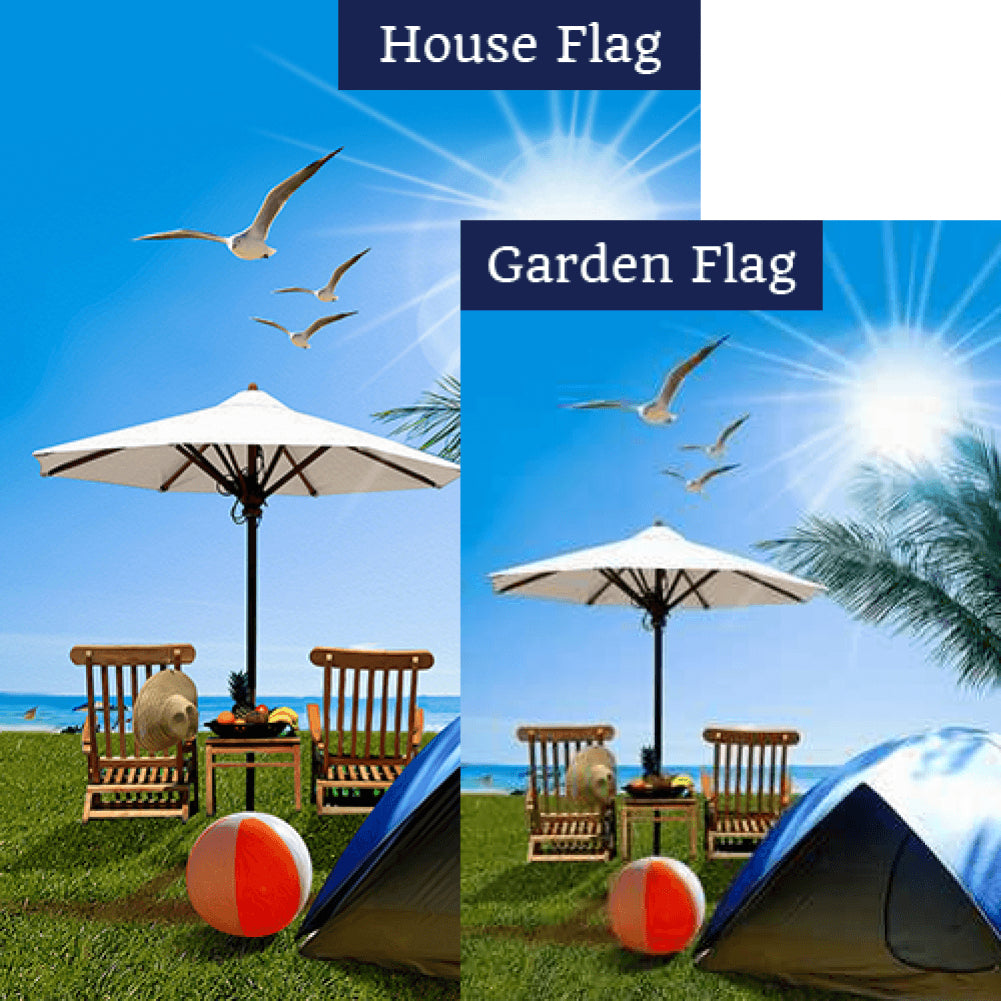 Day At The Beach Flags Set (2 Pieces)
