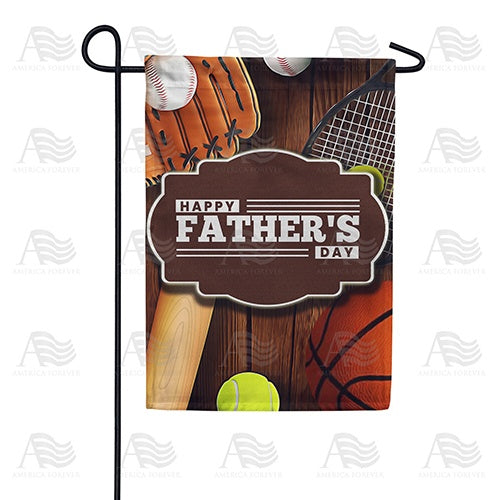 Happy Father's Day Sports Double Sided Garden Flag