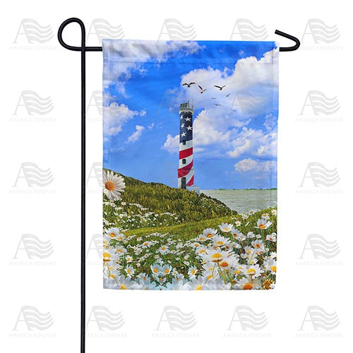 Patriotic Lighthouse Double Sided Garden Flag