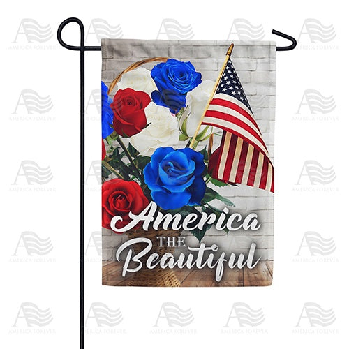 Patriotic Roses Double Sided Garden Flag