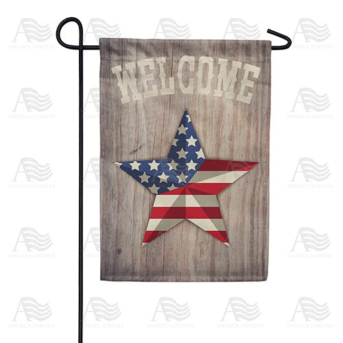 Patriotic America Star Welcome Double Sided Garden Flag