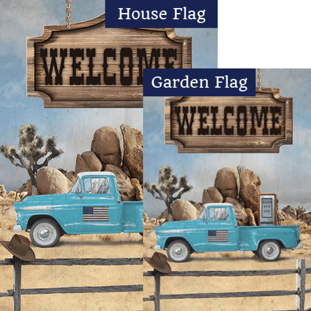 Fill Up In Desert Double Sided Flags Set (2 Pieces)