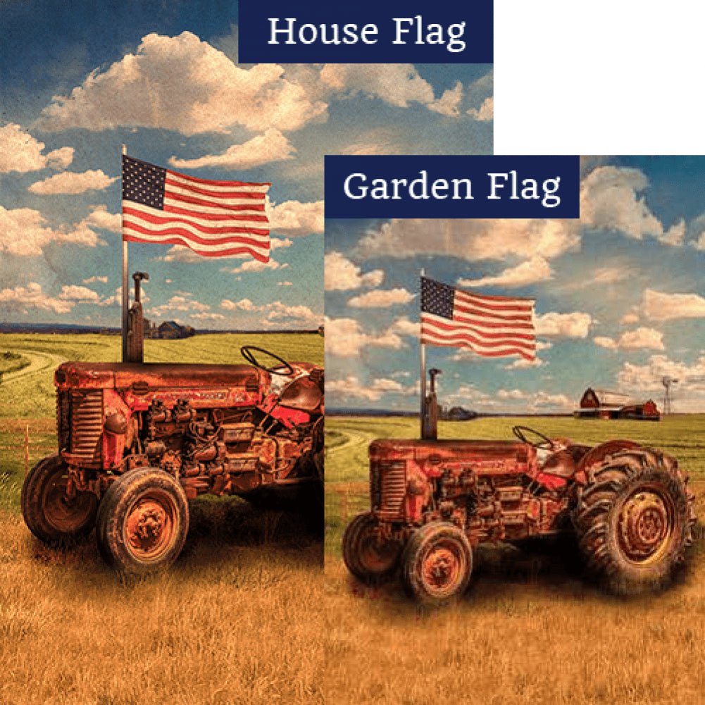 Old American Tractor Double Sided Flags Set (2 Pieces)