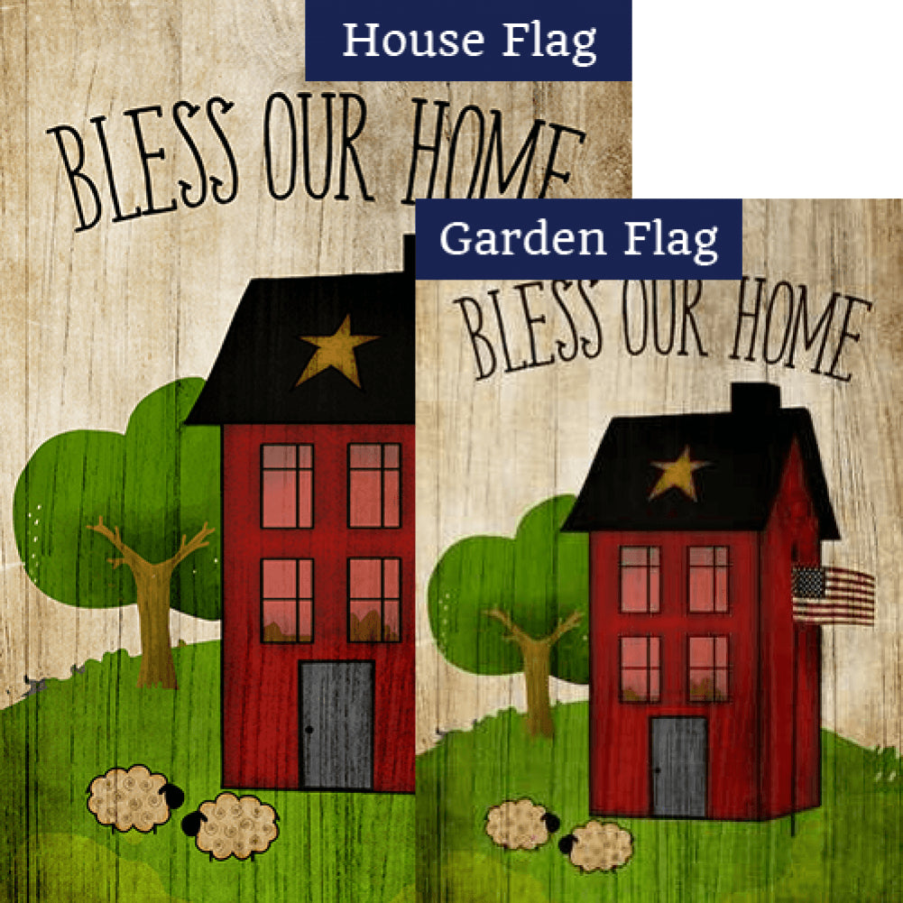 Americana Bless Our Home Double Sided Flags Set (2 Pieces)