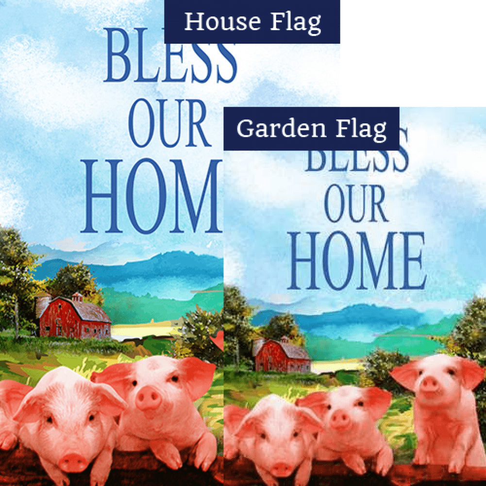 Bless Our Home - Piglets Double Sided Flags Set (2 Pieces)