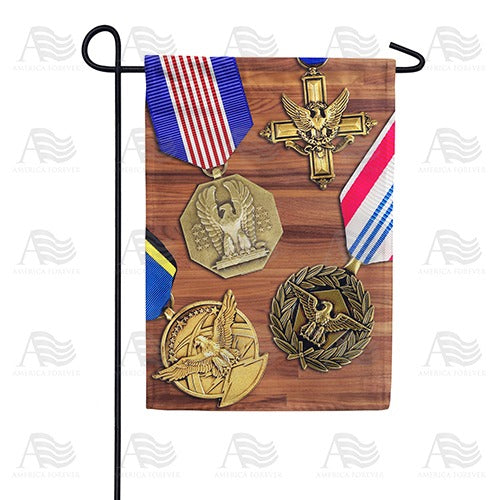 Patriotic Medals Double Sided Garden Flag
