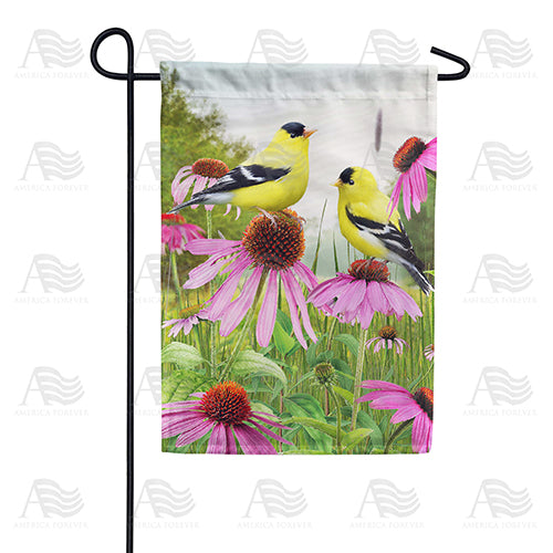 Finches and Coneflowers Double Sided Garden Flag
