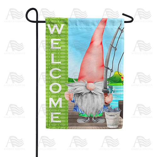 Be Back Later, Gnome Fishing Double Sided Garden Flag
