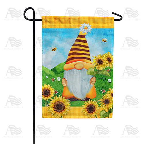 Beeutiful Sunny Day Gnome Double Sided Garden Flag