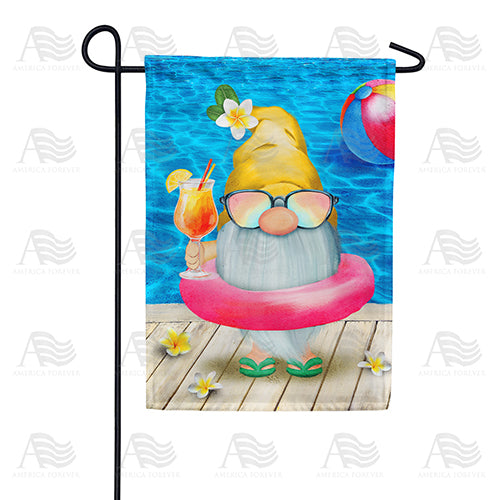 Poolside Gnome Double Sided Garden Flag