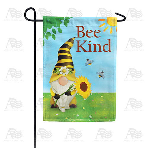 Bee Kind Gnome Double Sided Garden Flag