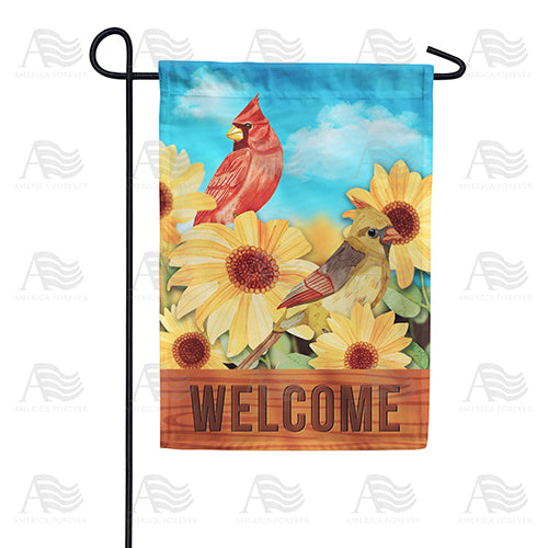 Cardinal Pair Welcome Double Sided Garden Flag
