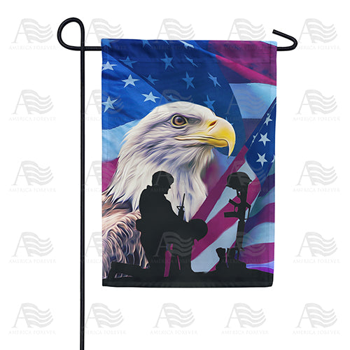 Soldier's Ultimate Sacrifice For USA Double Sided Garden Flag