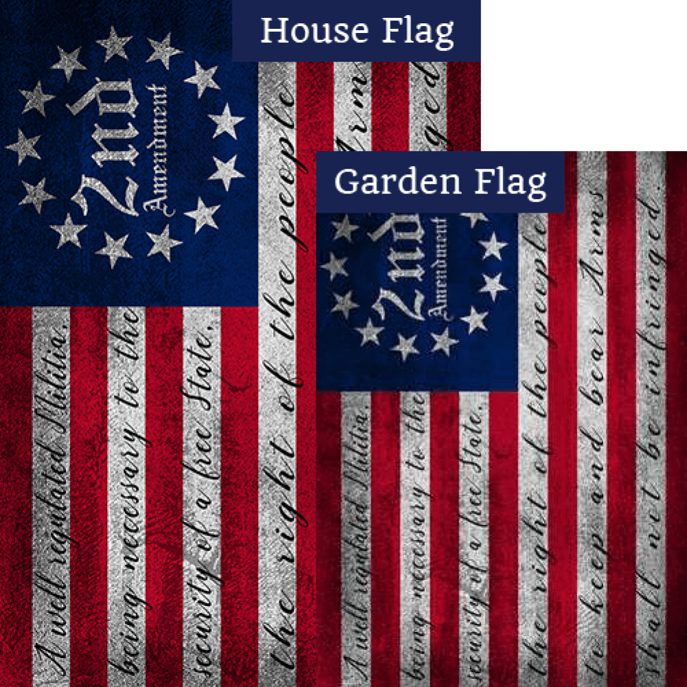 Rustic 2nd Amendment USA Double Sided Flags Set (2 Pieces)