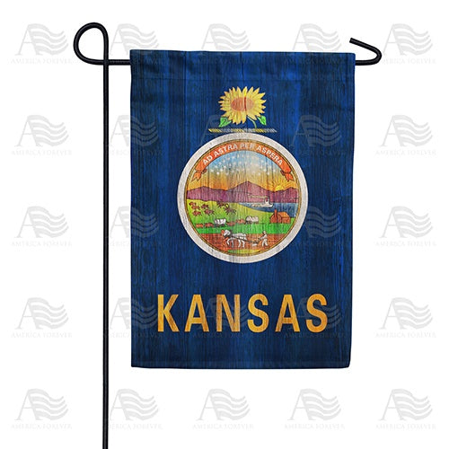 Kansas State Wood-Style Double Sided Garden Flag