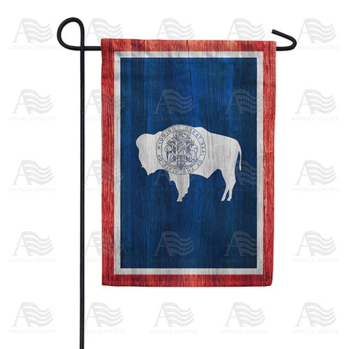 Wyoming State Wood-Style Double Sided Garden Flag
