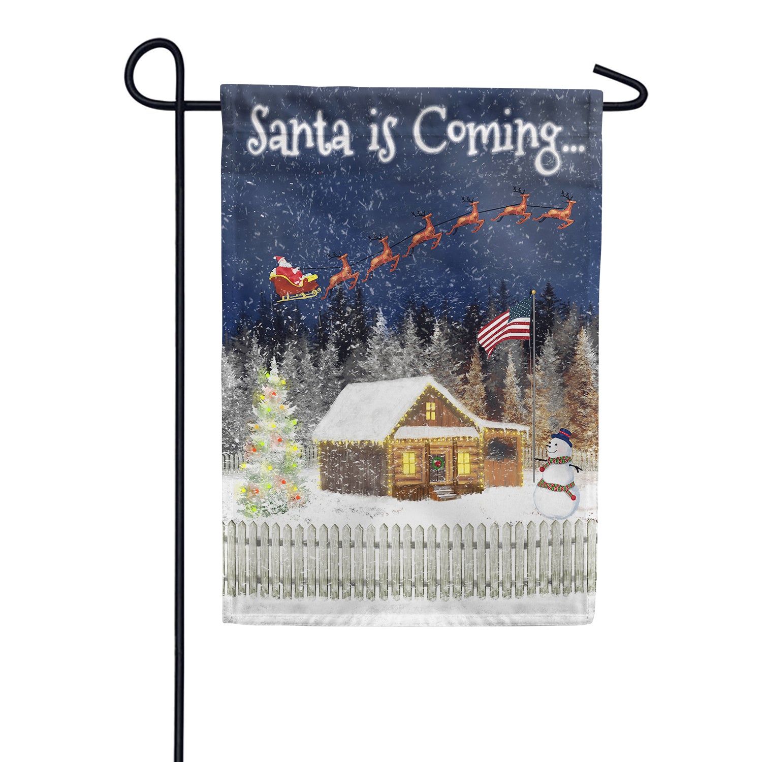 Santa is Coming Double Sided Garden Flag
