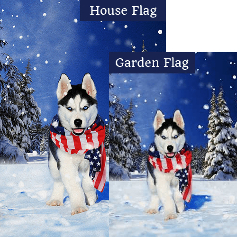 Patriotic Husky Flags Set (2 Pieces)