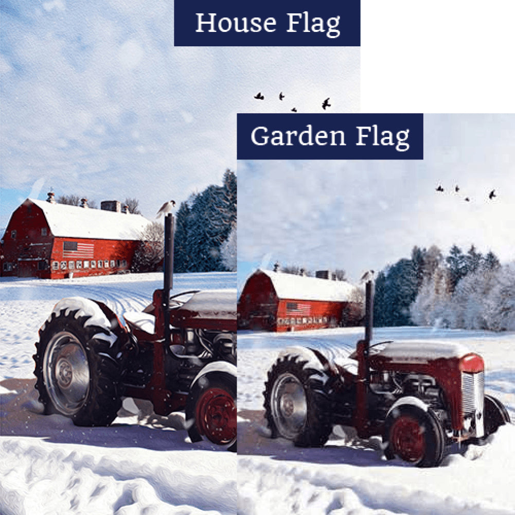 Winter At The Farm Flags Set (2 Pieces)
