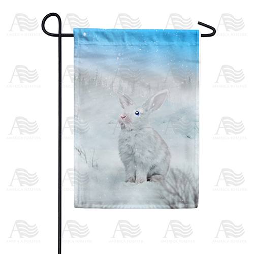 Snow White Rabbit Double Sided Garden Flag