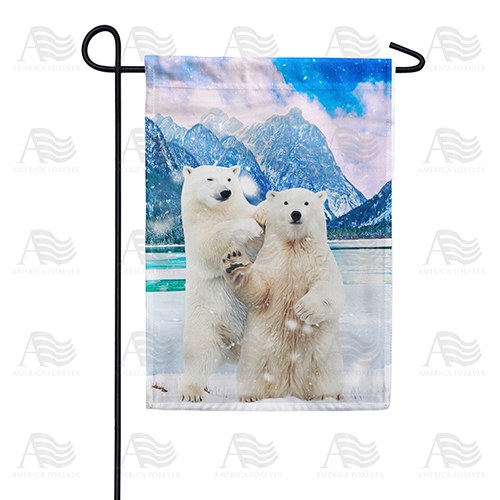 Polar Bear Hello Double Sided Garden Flag