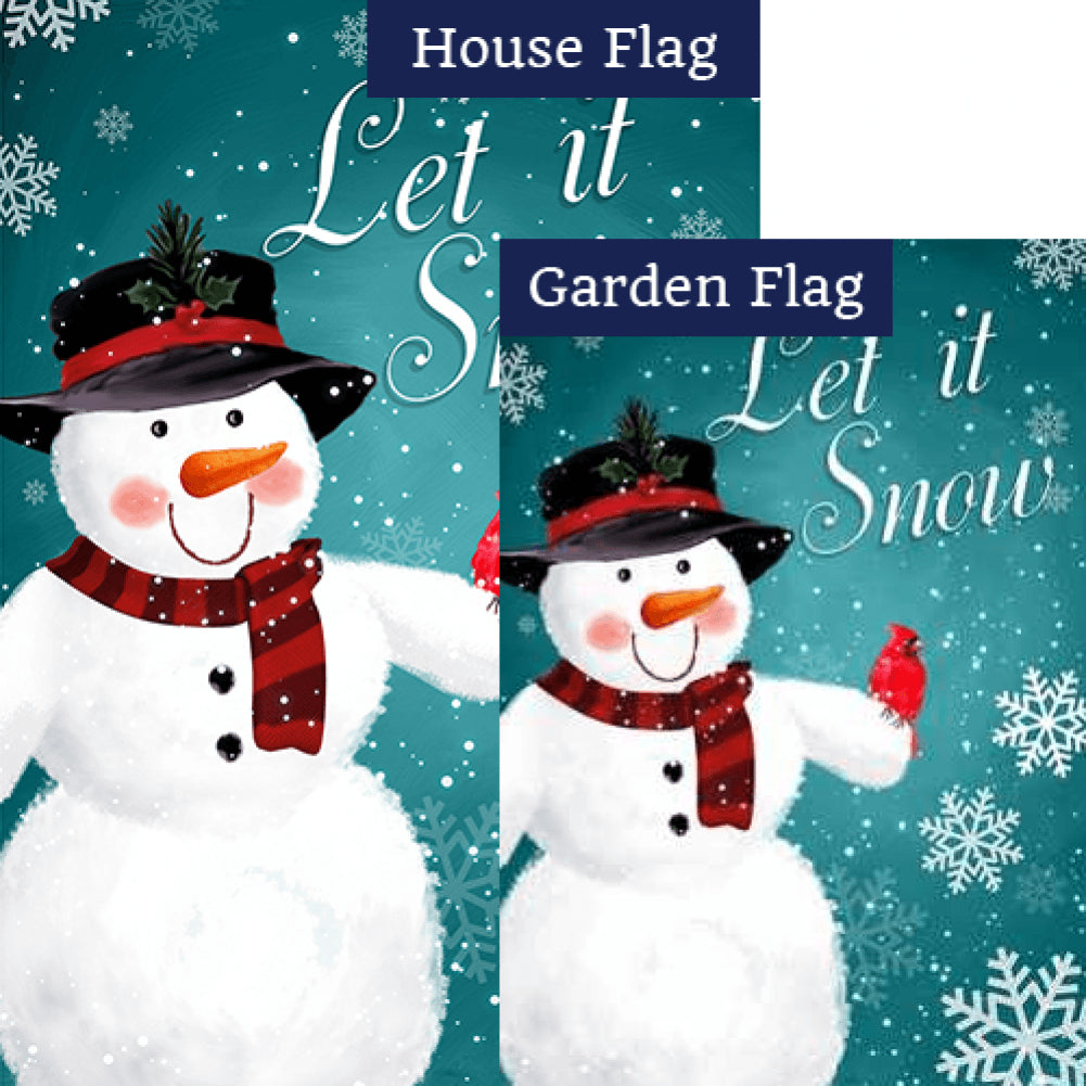 Snowman & Feathered Friend Flags Set (2 Pieces)