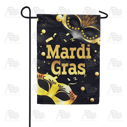 Black And Gold Masks Double Sided Garden Flag