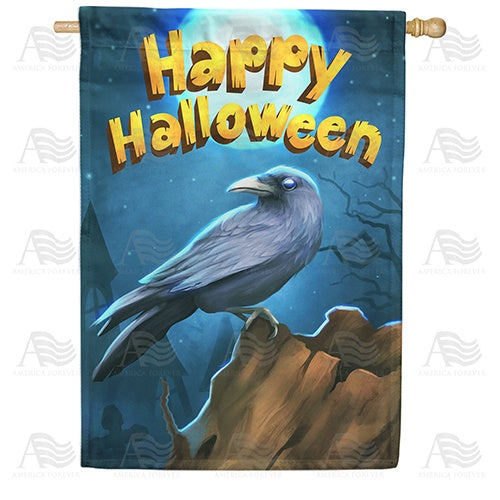 Halloween Crow Double Sided House Flag