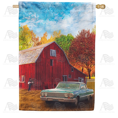 Pickin' At The Barn Double Sided House Flag