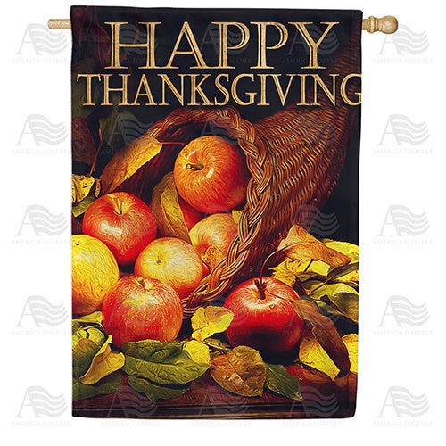 Thanksgiving Pie Fruit Double Sided House Flag