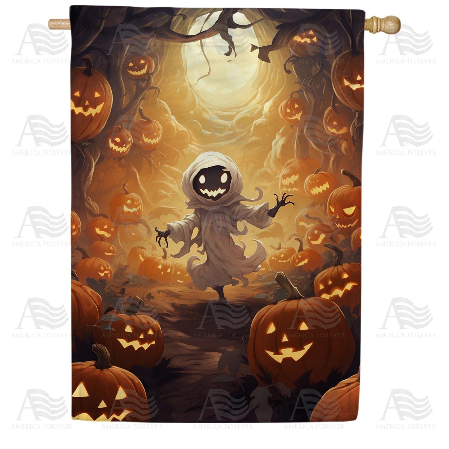 Wicked Pumpkin Tunnel Double Sided House Flag